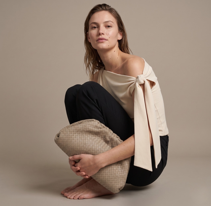 One-Shoulder Tie Detail Slim Fit Top