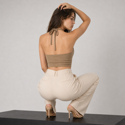 Halter Neck Cut-Out Crop Top