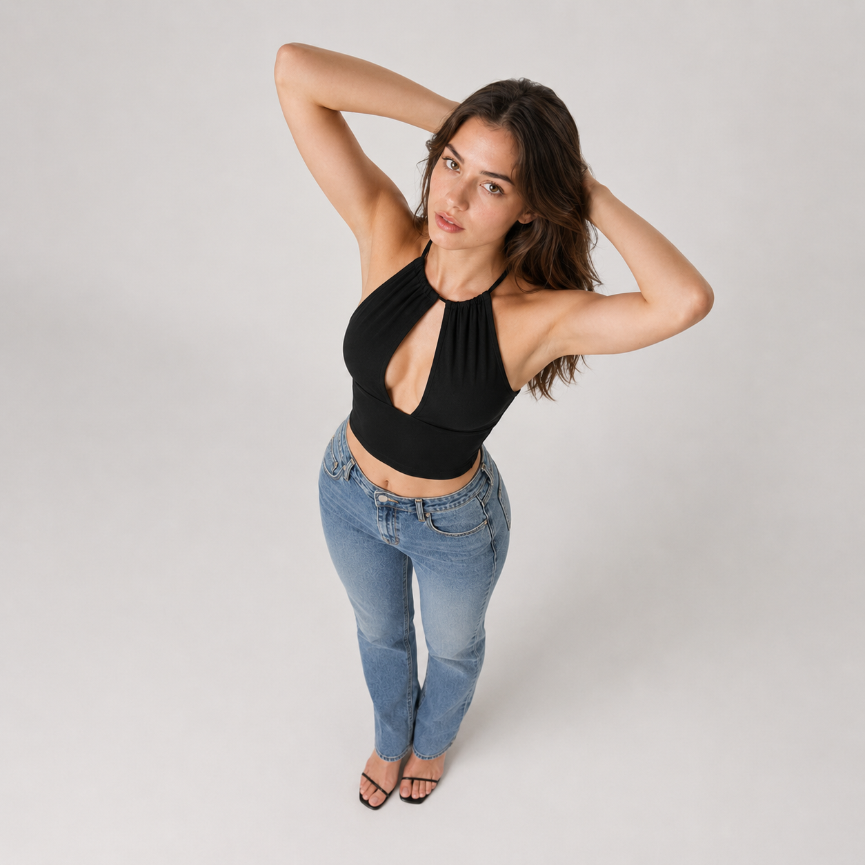 Halter Neck Cut-Out Crop Top