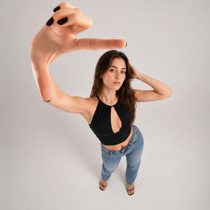 Halter Neck Cut-Out Crop Top