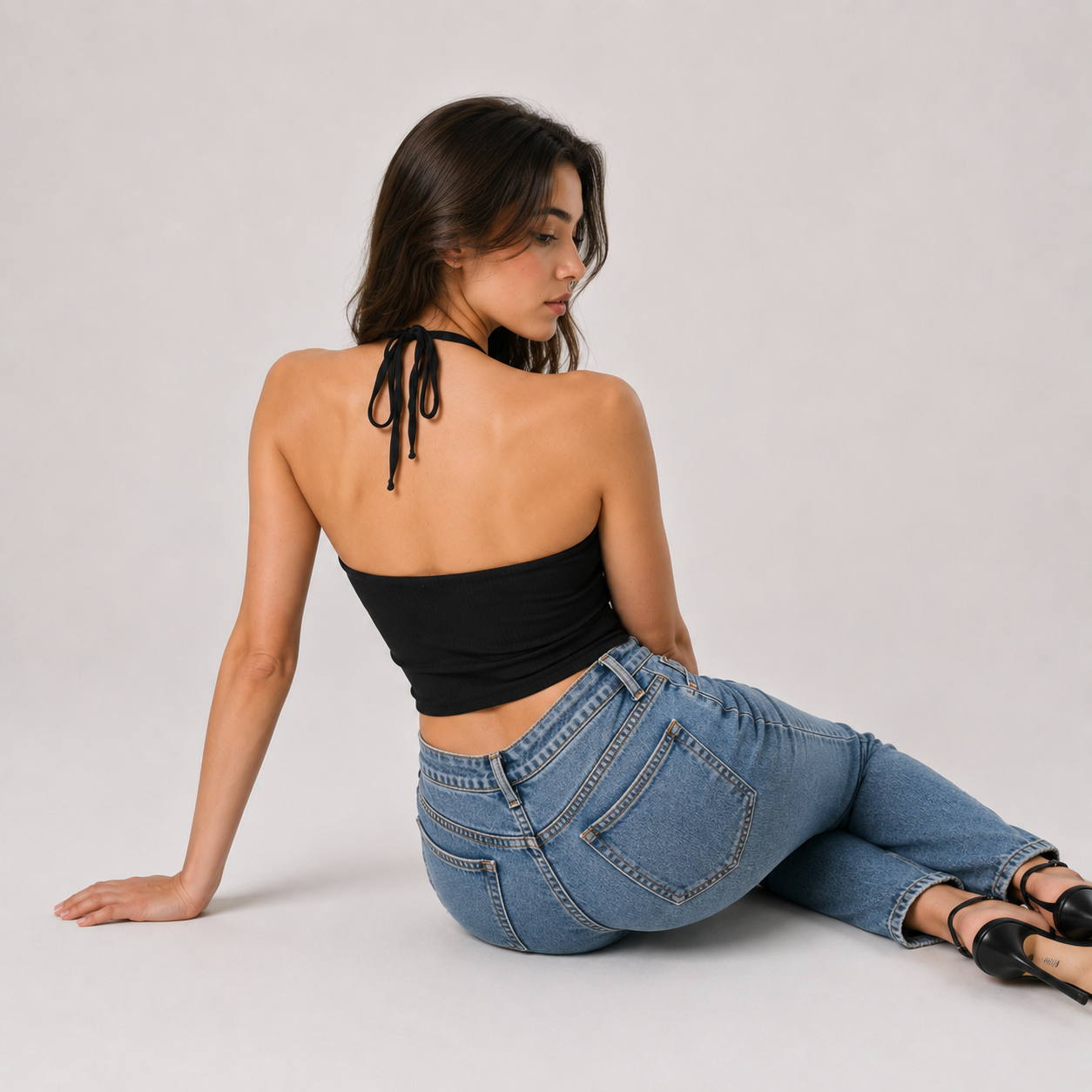 Halter Neck Cut-Out Crop Top