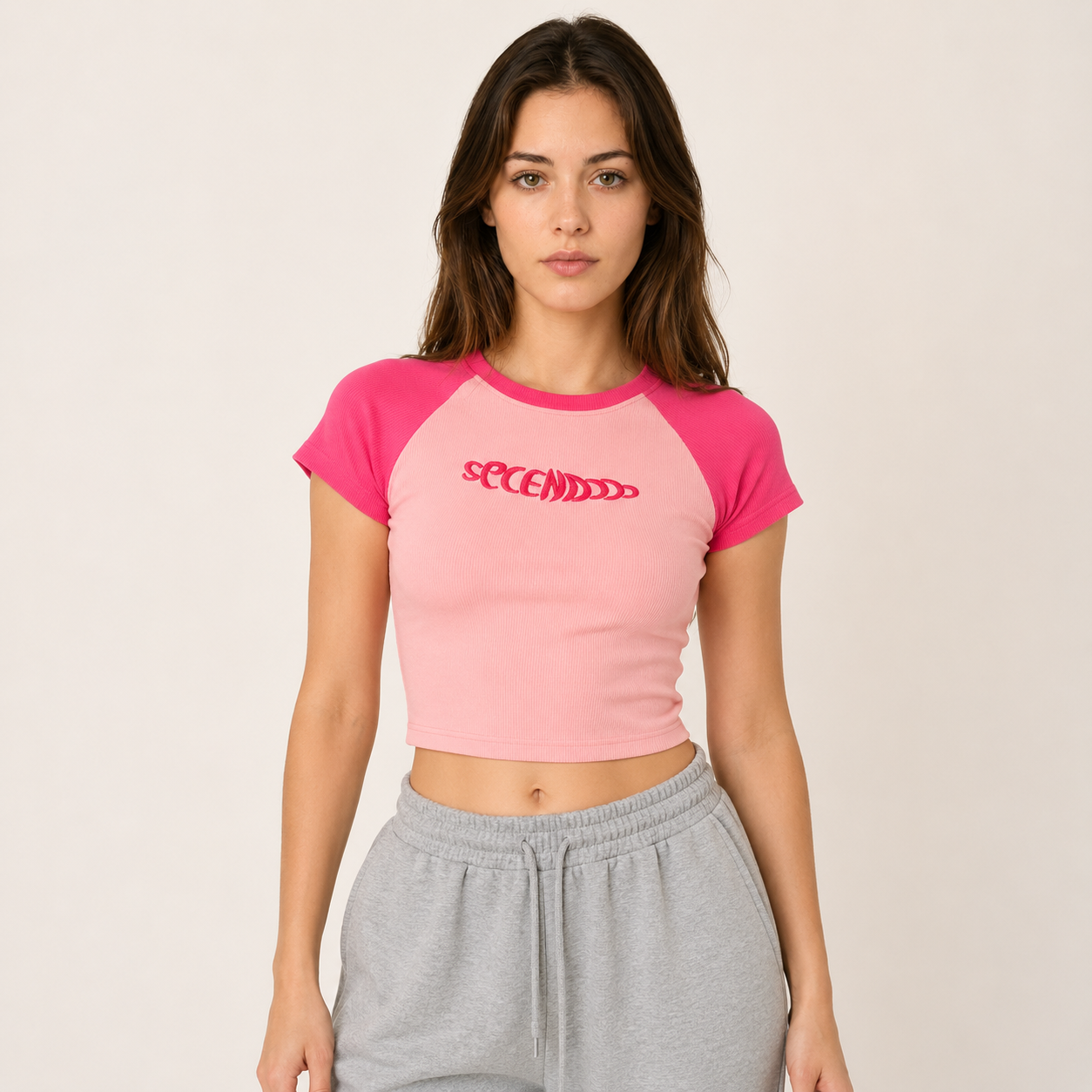 Contrast Raglan Crop Top