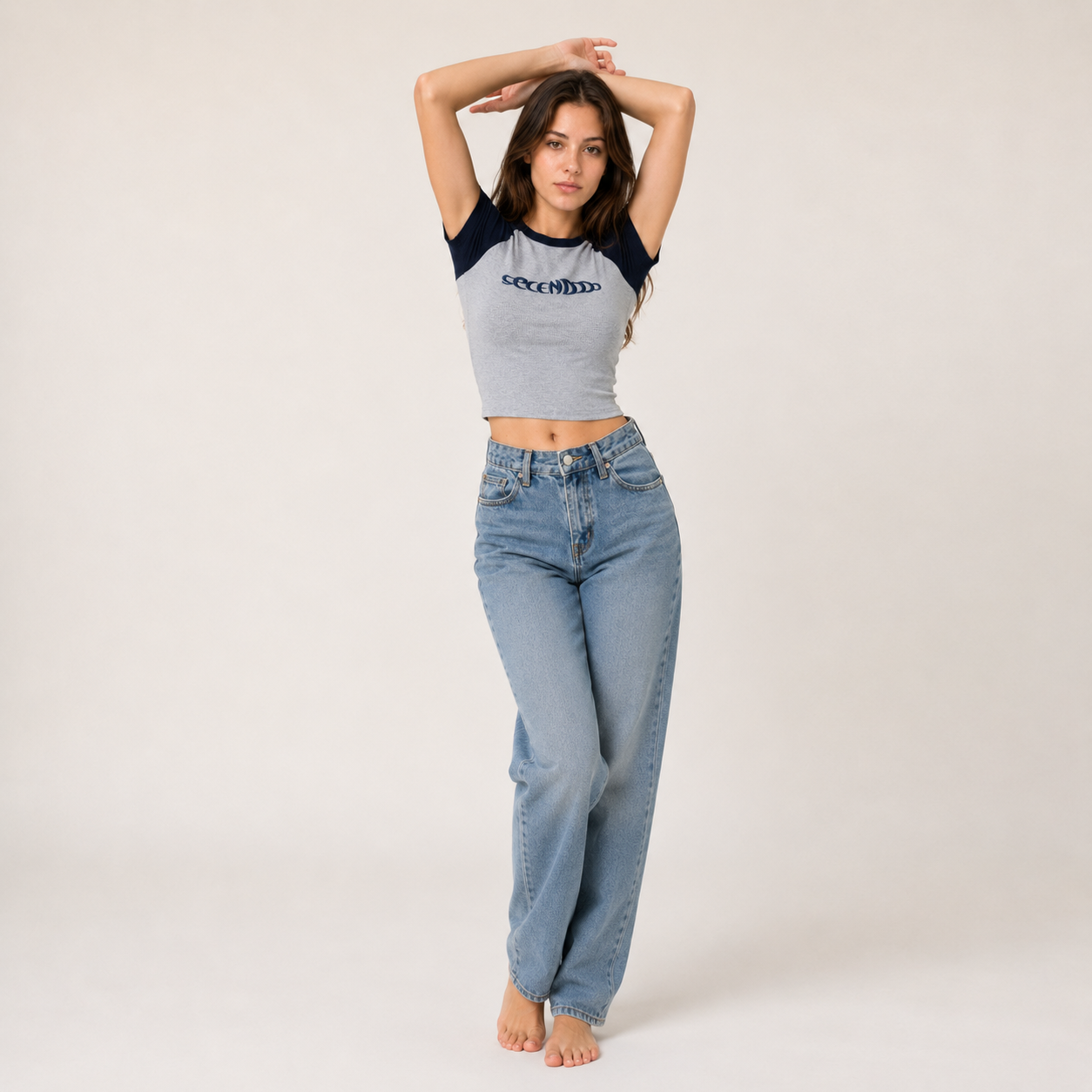 Contrast Raglan Crop Top