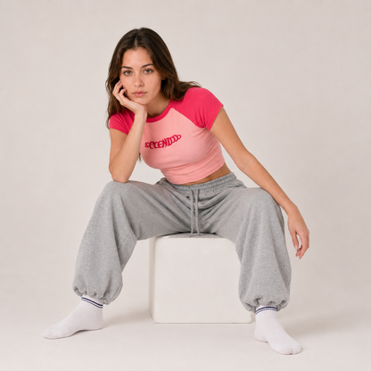 Contrast Raglan Crop Top