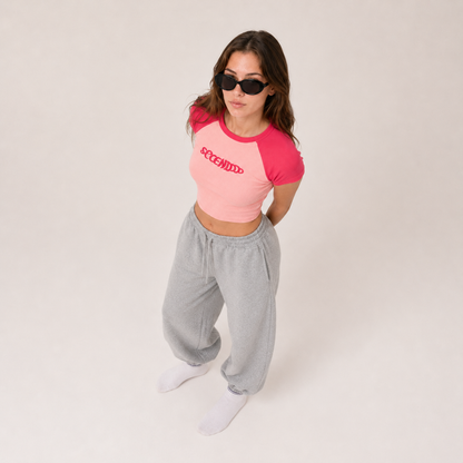Contrast Raglan Crop Top