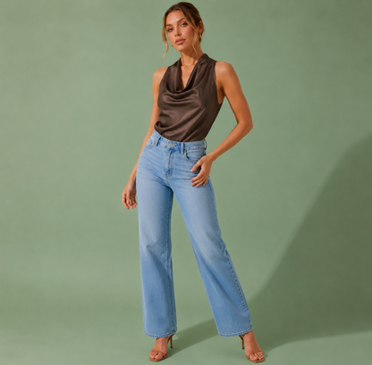 Sleeveless Halter Neck Backless Top