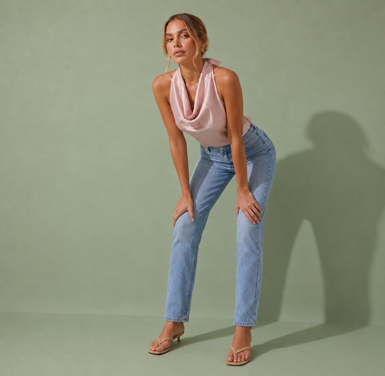 Sleeveless Halter Neck Backless Top