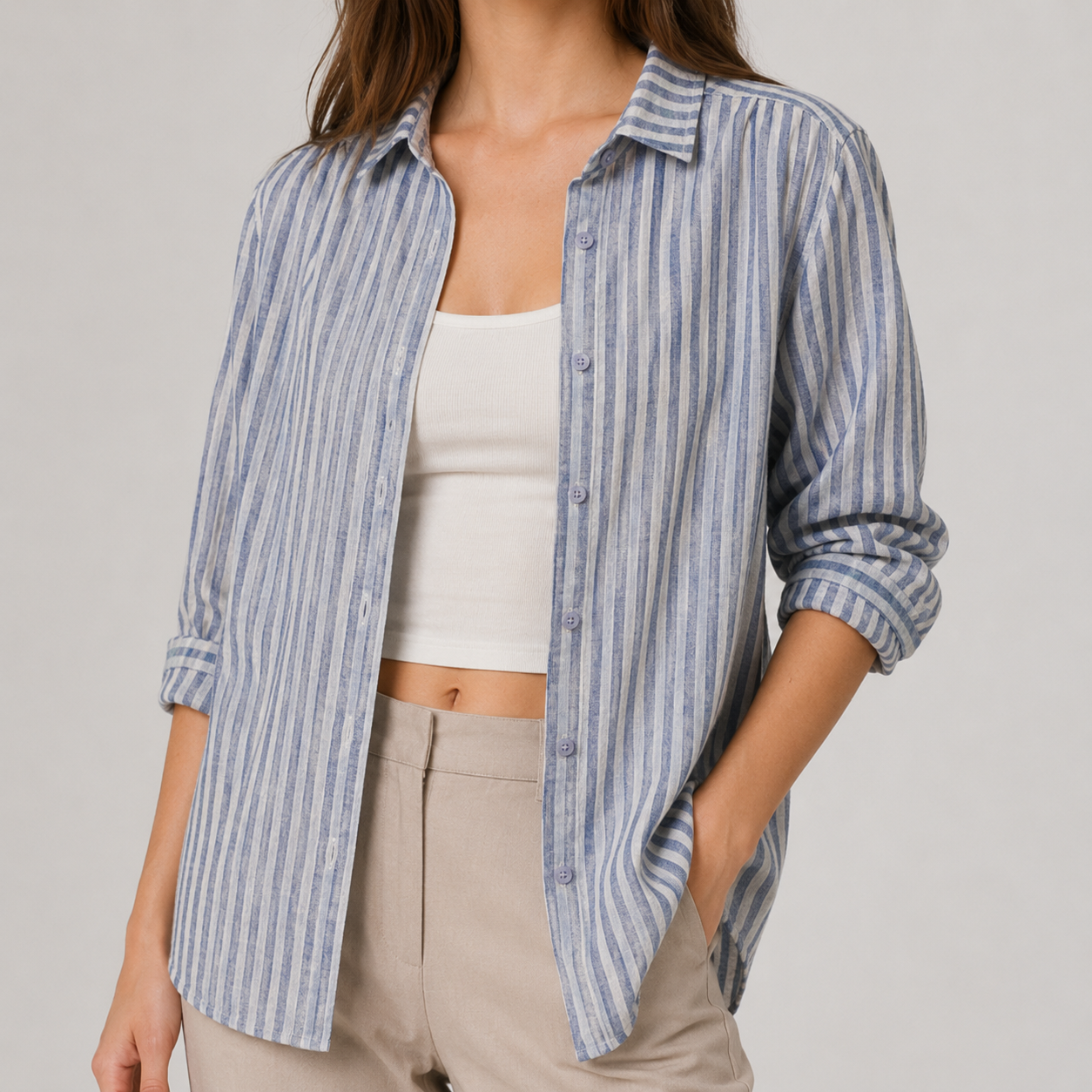 Cotton Striped Oversized Shirt