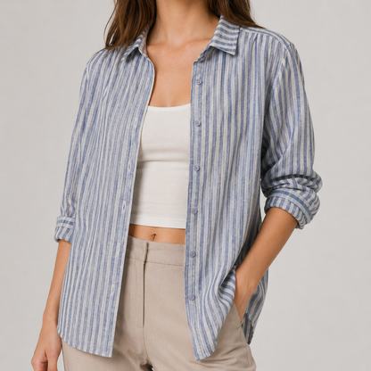 Cotton Striped Oversized Shirt