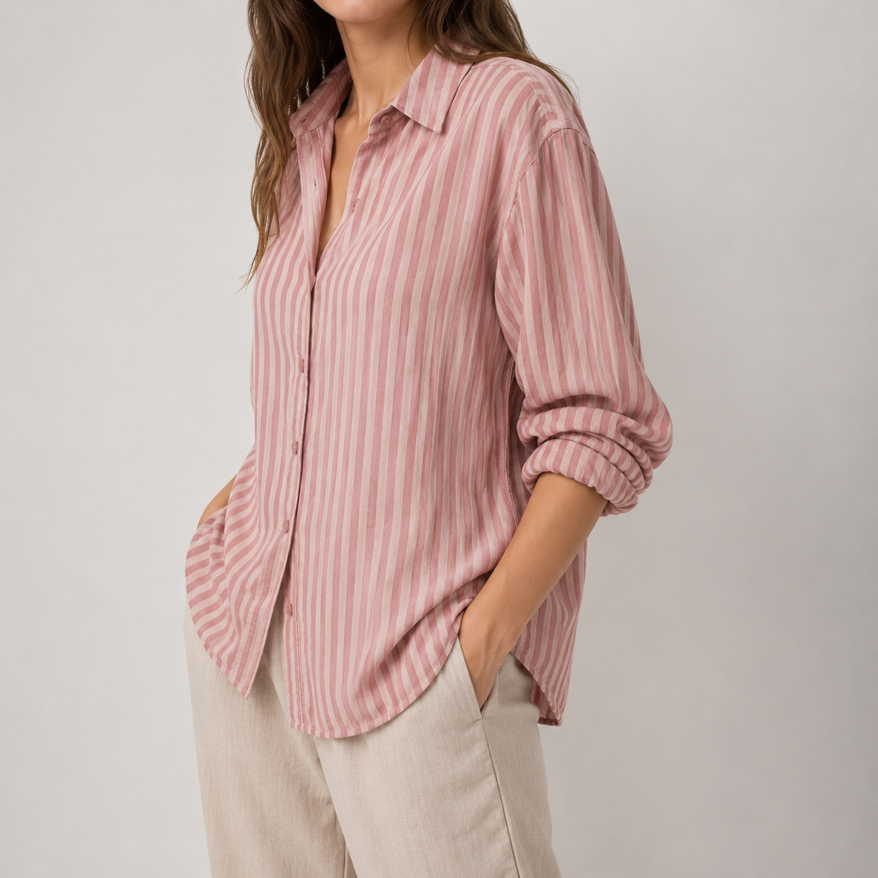 Cotton Striped Oversized Shirt