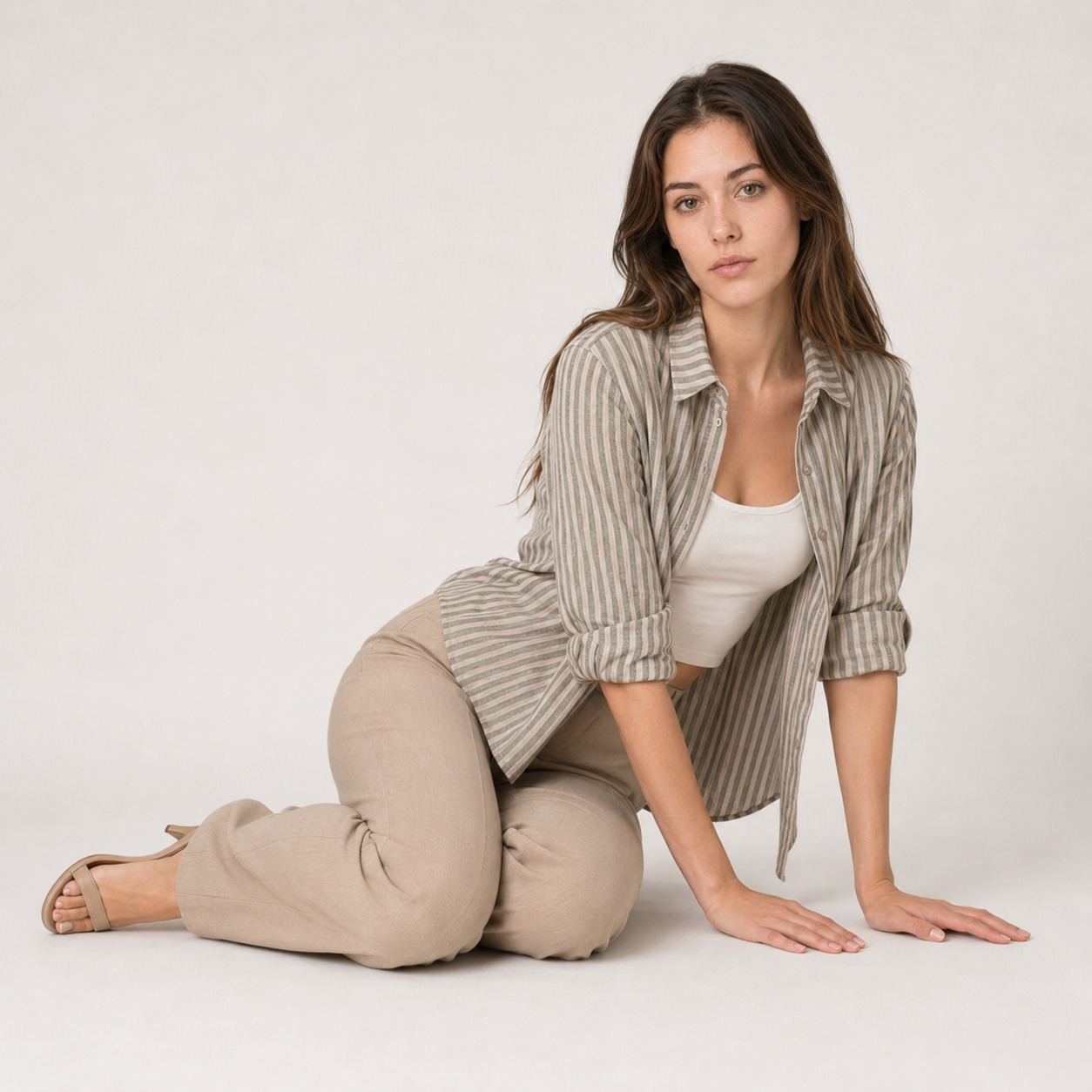Cotton Striped Oversized Shirt
