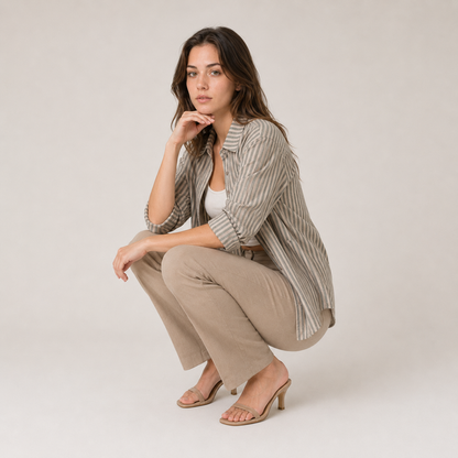 Cotton Striped Oversized Shirt