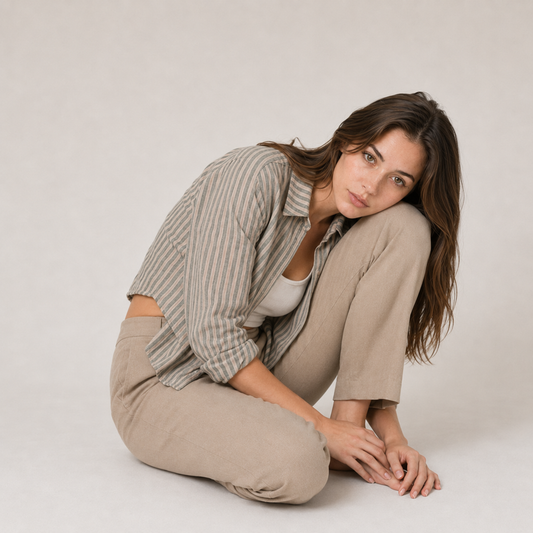 Cotton Striped Oversized Shirt