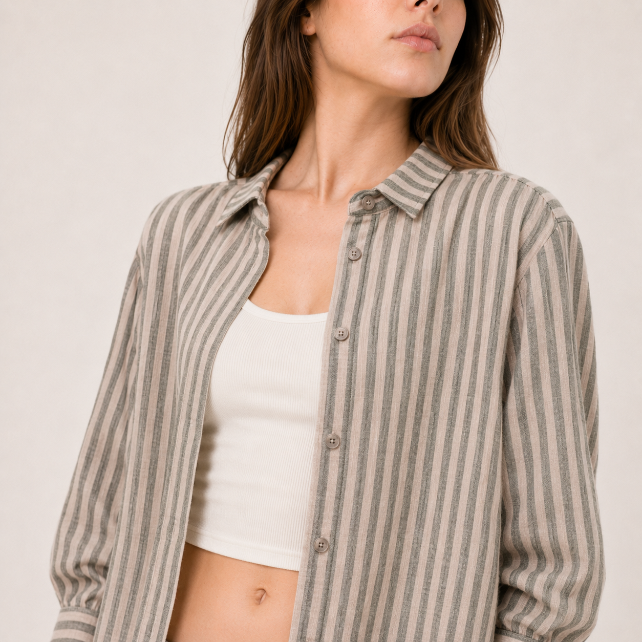Cotton Striped Oversized Shirt