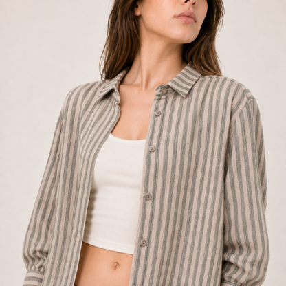 Cotton Striped Oversized Shirt