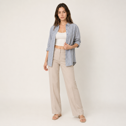 Cotton Striped Oversized Shirt