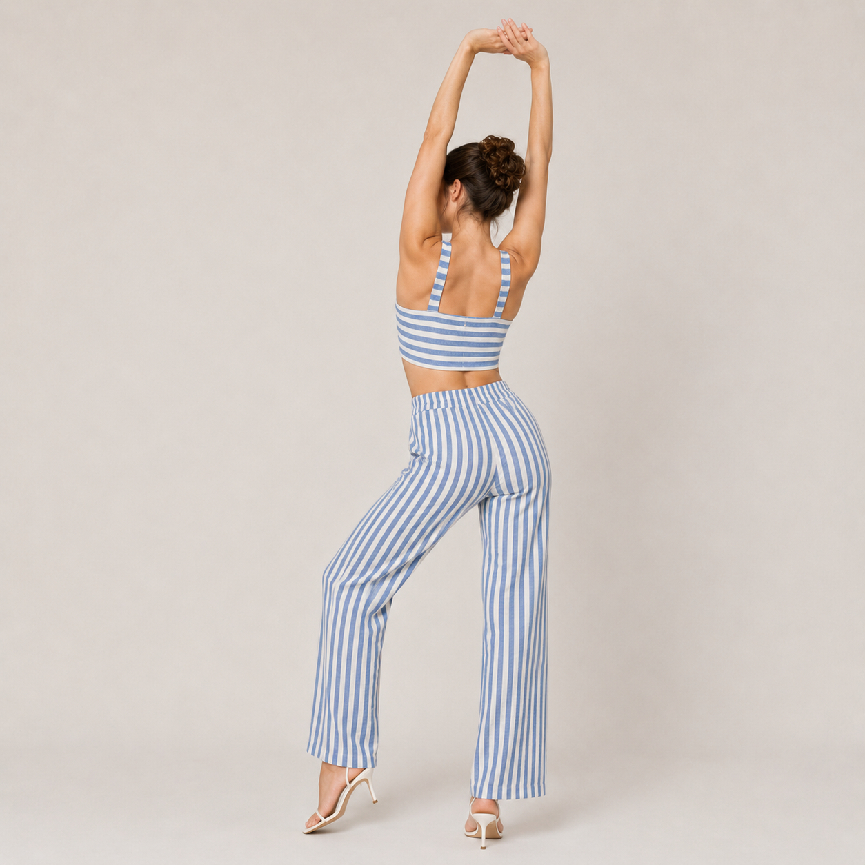 Set - Striped Cami Top & Drawstring Pants