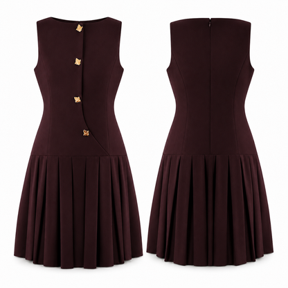 Sleeveless Pleated Dress