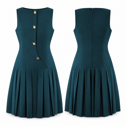 Sleeveless Pleated Dress