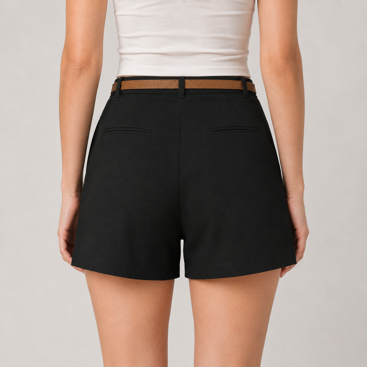 High-Waisted Wide Leg Pleated Shorts
