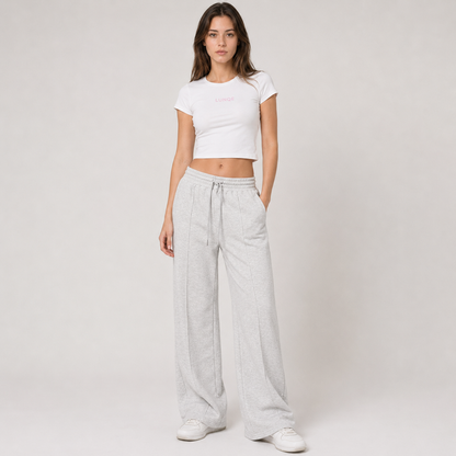 Wide-Leg Drawstring Sweatpants