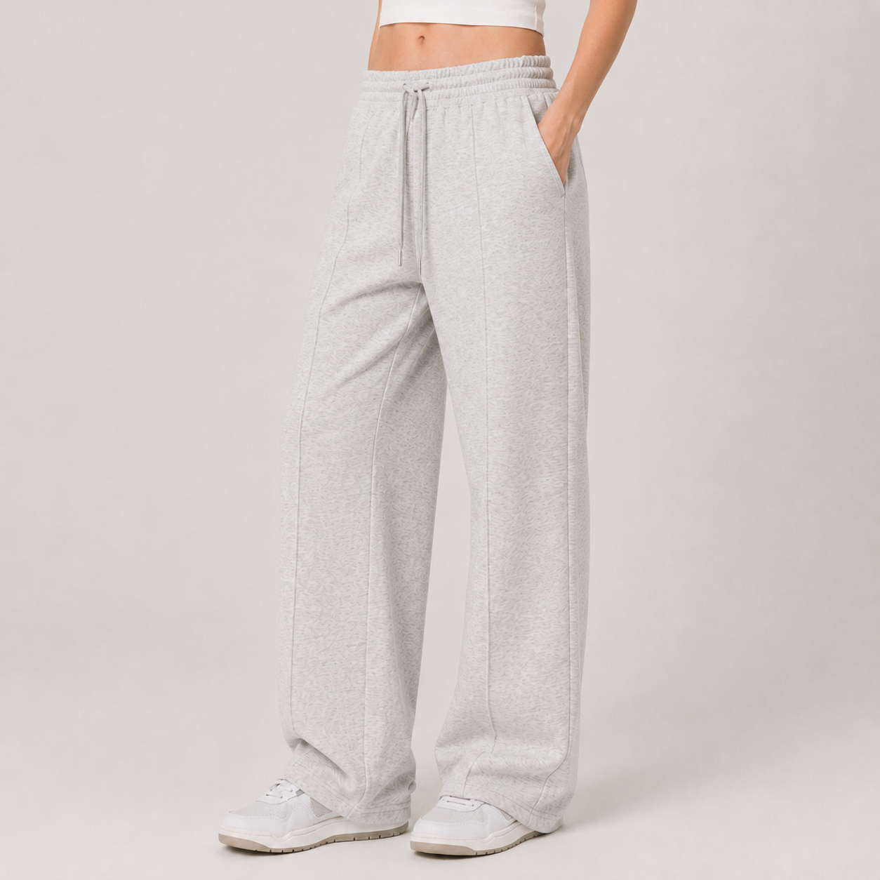 Wide-Leg Drawstring Sweatpants