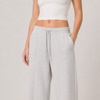 Wide-Leg Drawstring Sweatpants
