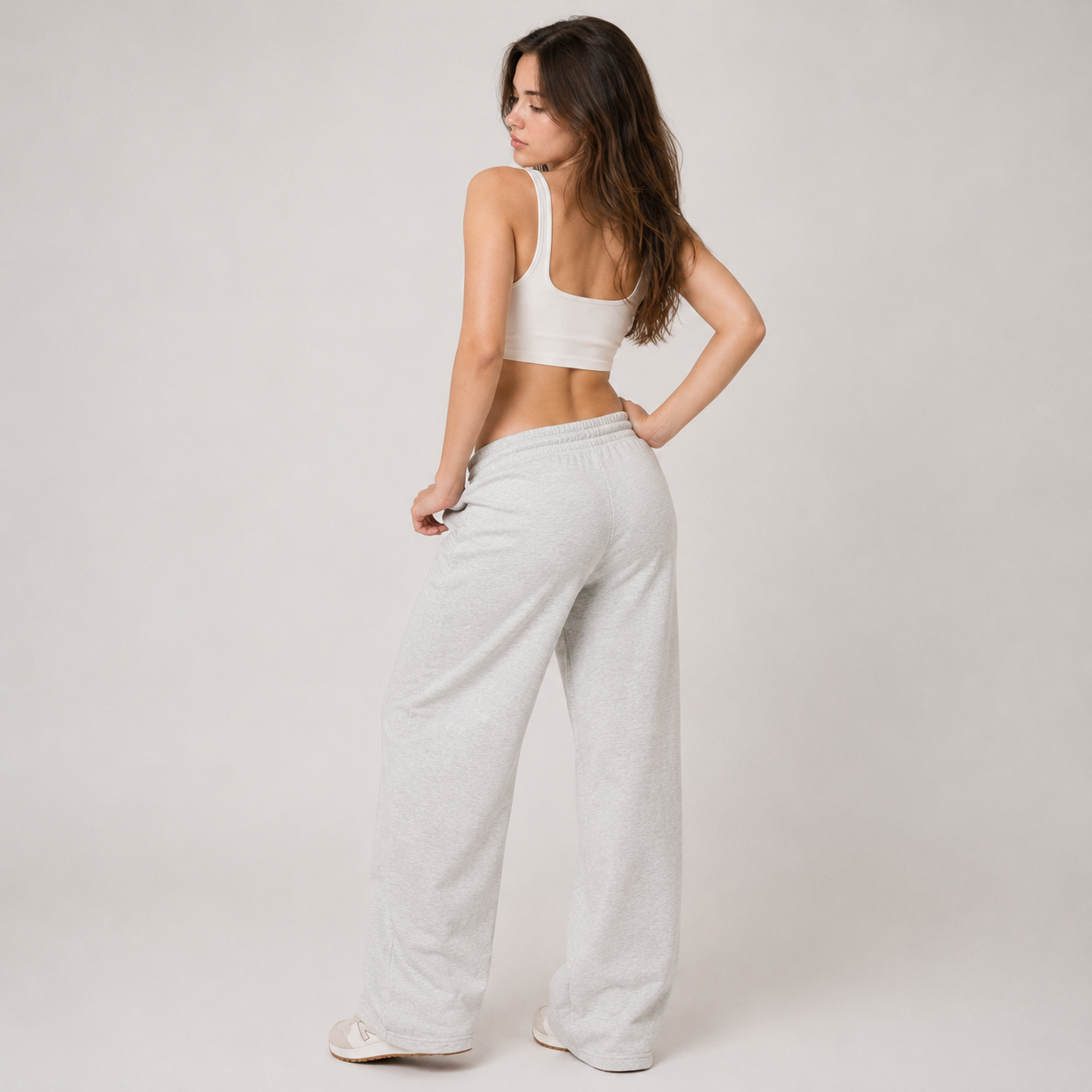 Wide-Leg Drawstring Sweatpants