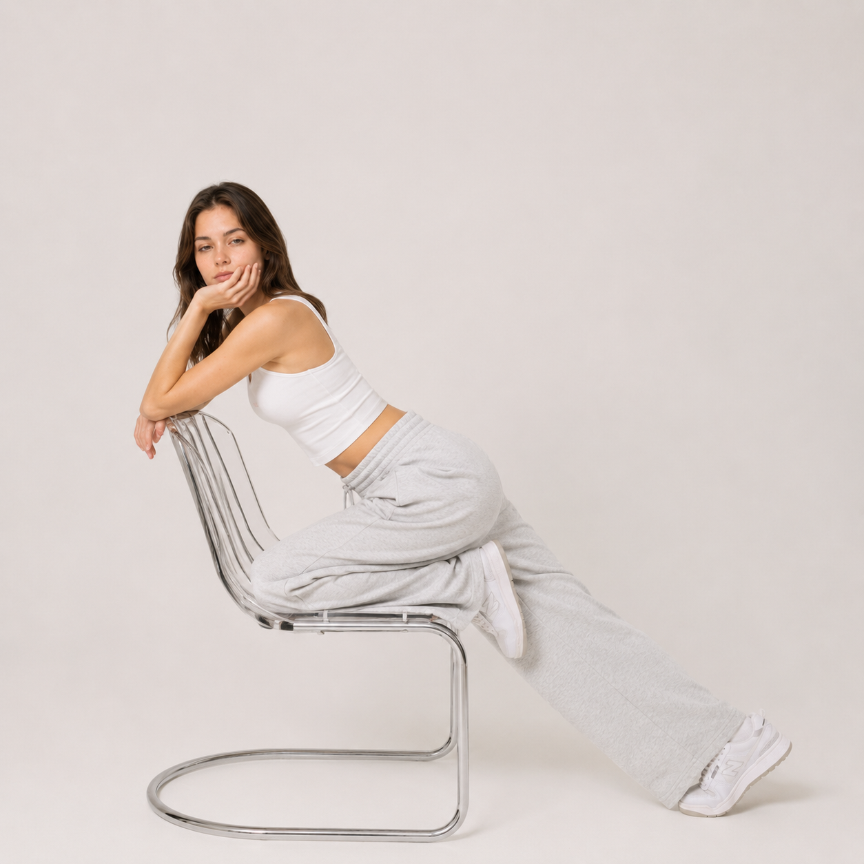Wide-Leg Drawstring Sweatpants