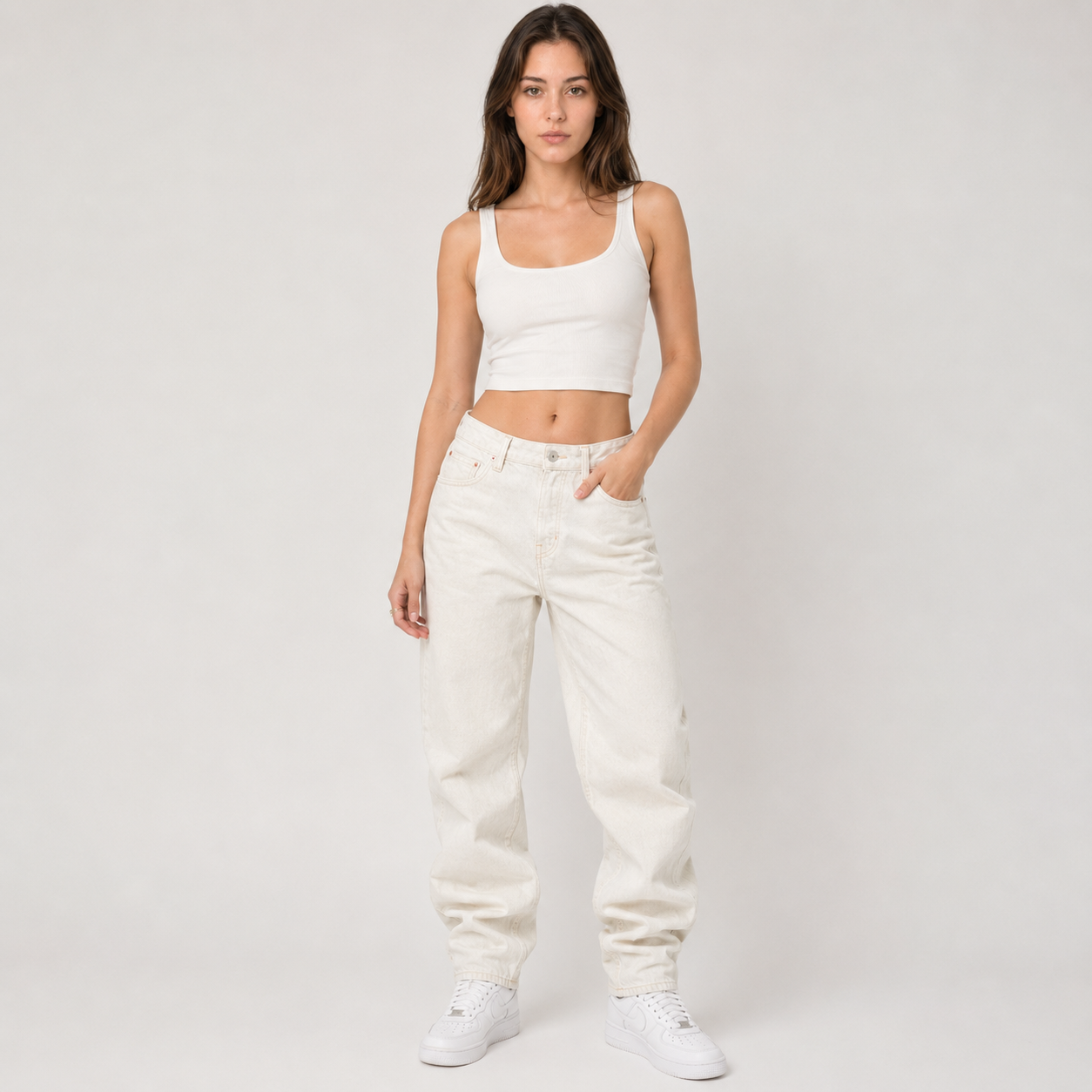 Light Wash Baggy Wide Leg Jeans