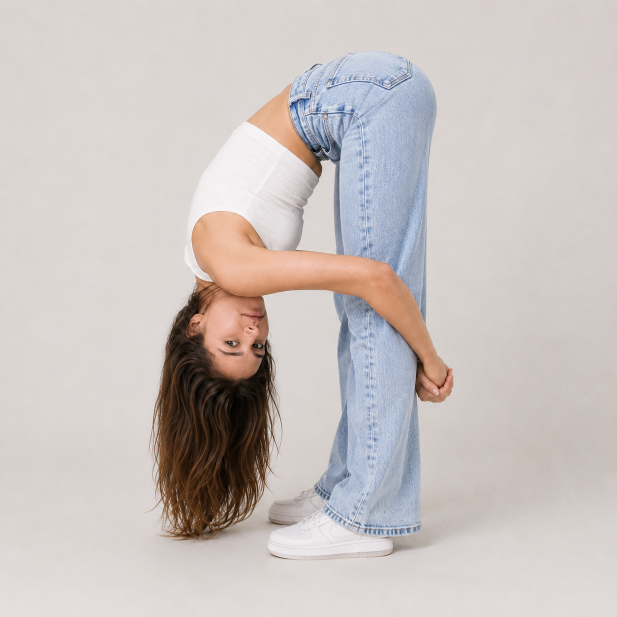 Light Wash Baggy Wide Leg Jeans