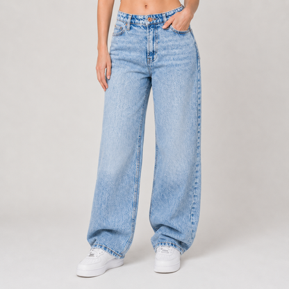 Light Wash Baggy Wide Leg Jeans