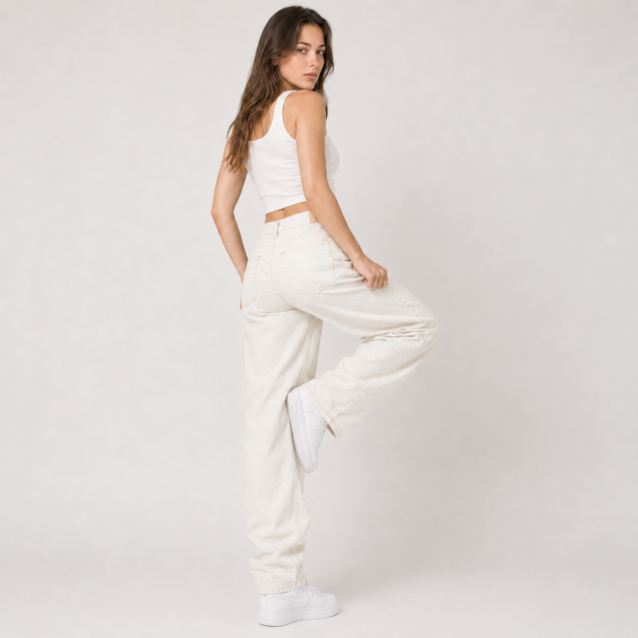 Light Wash Baggy Wide Leg Jeans