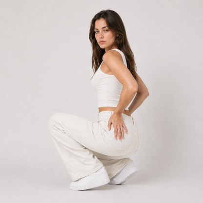 Light Wash Baggy Wide Leg Jeans