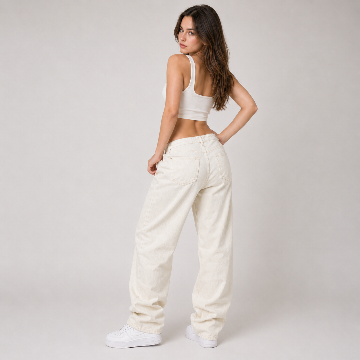 Light Wash Baggy Wide Leg Jeans