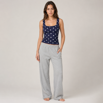 Polka Dot U-Neck Tank Top
