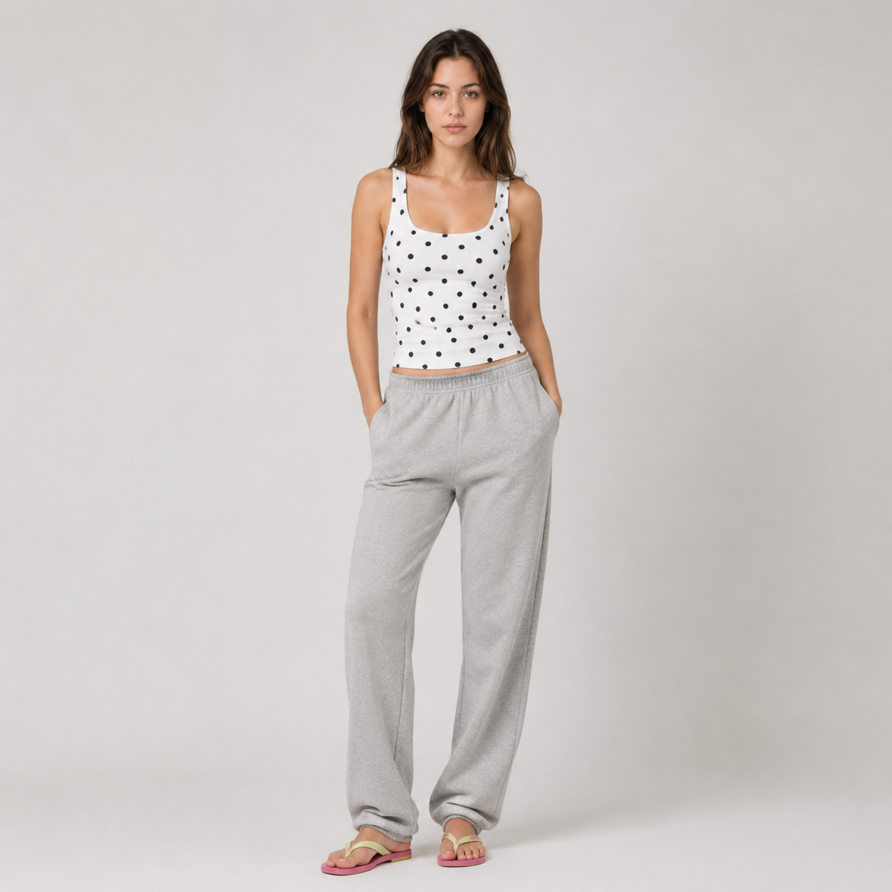 Polka Dot U-Neck Tank Top