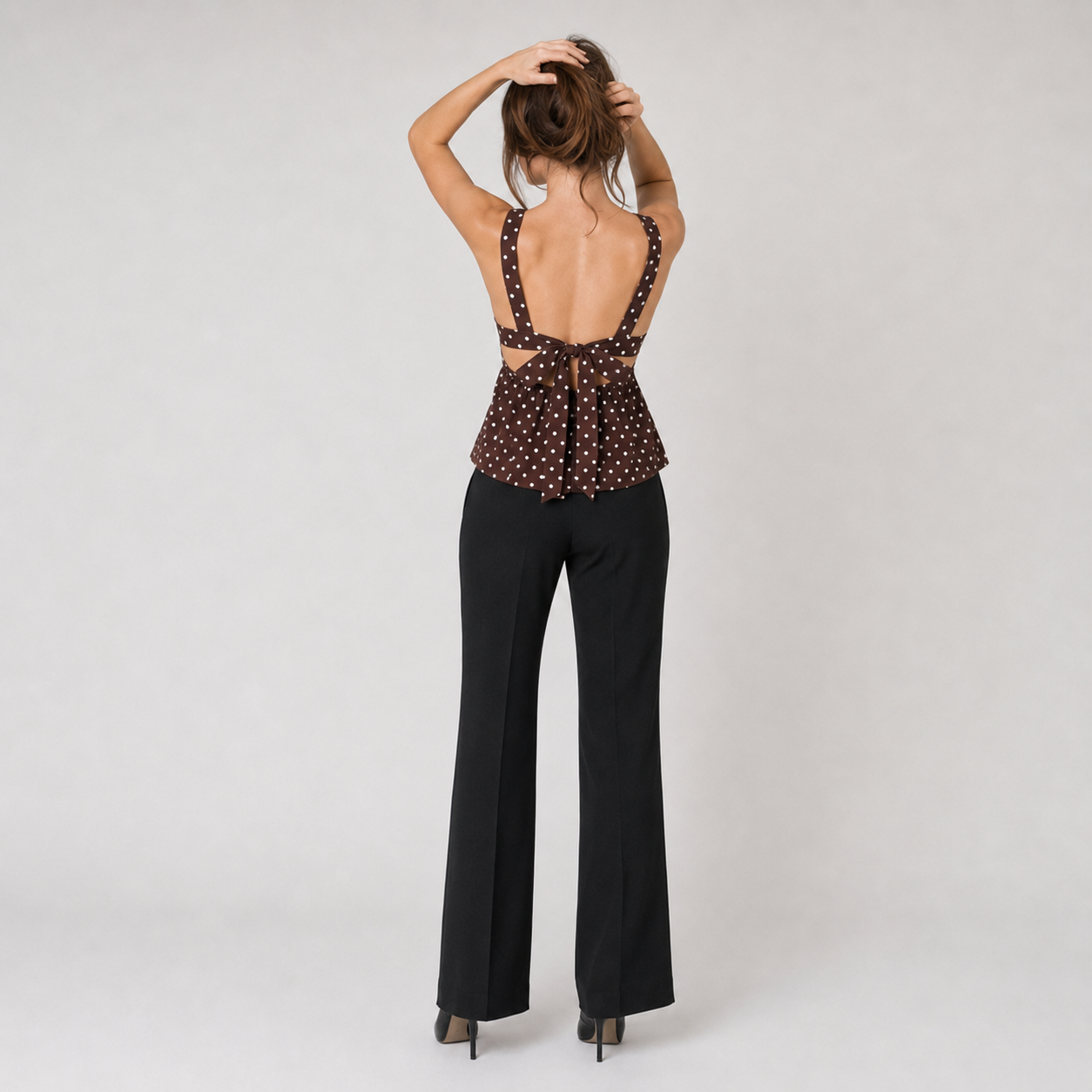 Polka Dot Ruffled Strap Camisole