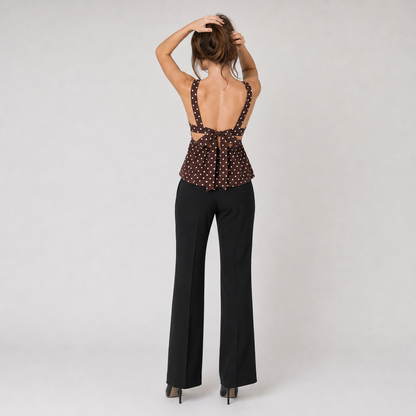 Polka Dot Ruffled Strap Camisole
