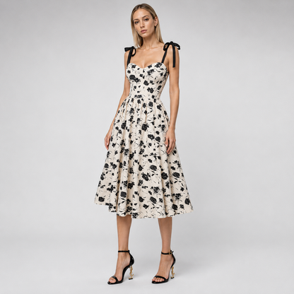 Floral Tie-Shoulder Dress
