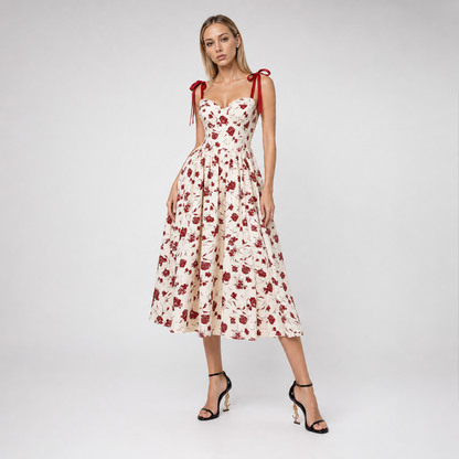 Floral Tie-Shoulder Dress
