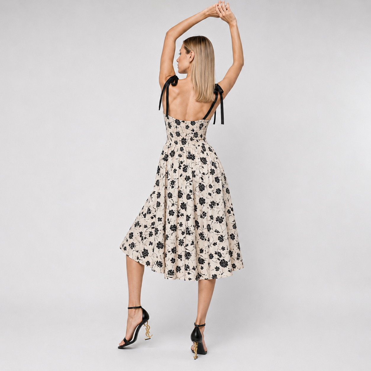 Floral Tie-Shoulder Dress