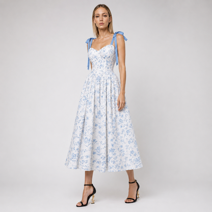 Floral Tie-Shoulder Dress