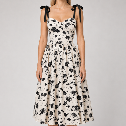 Floral Tie-Shoulder Dress