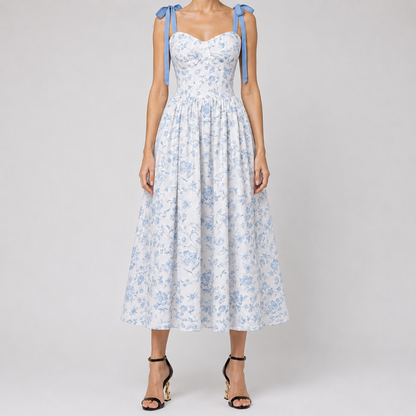 Floral Tie-Shoulder Dress