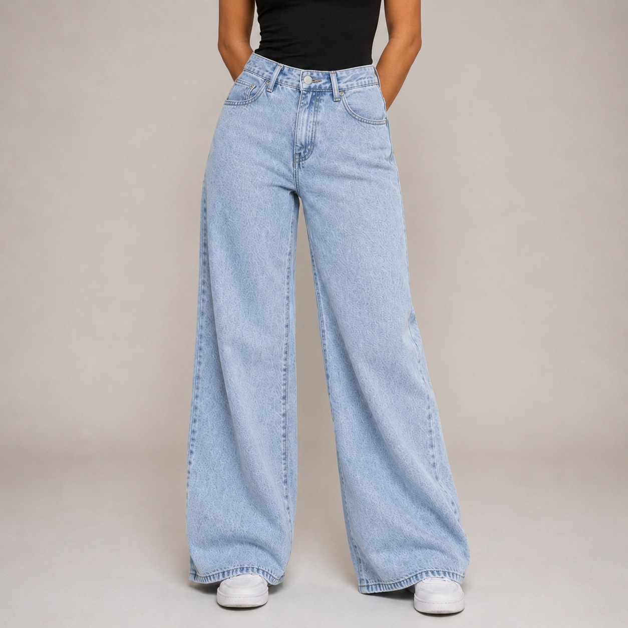 High-Waisted Straight Fit Jeans