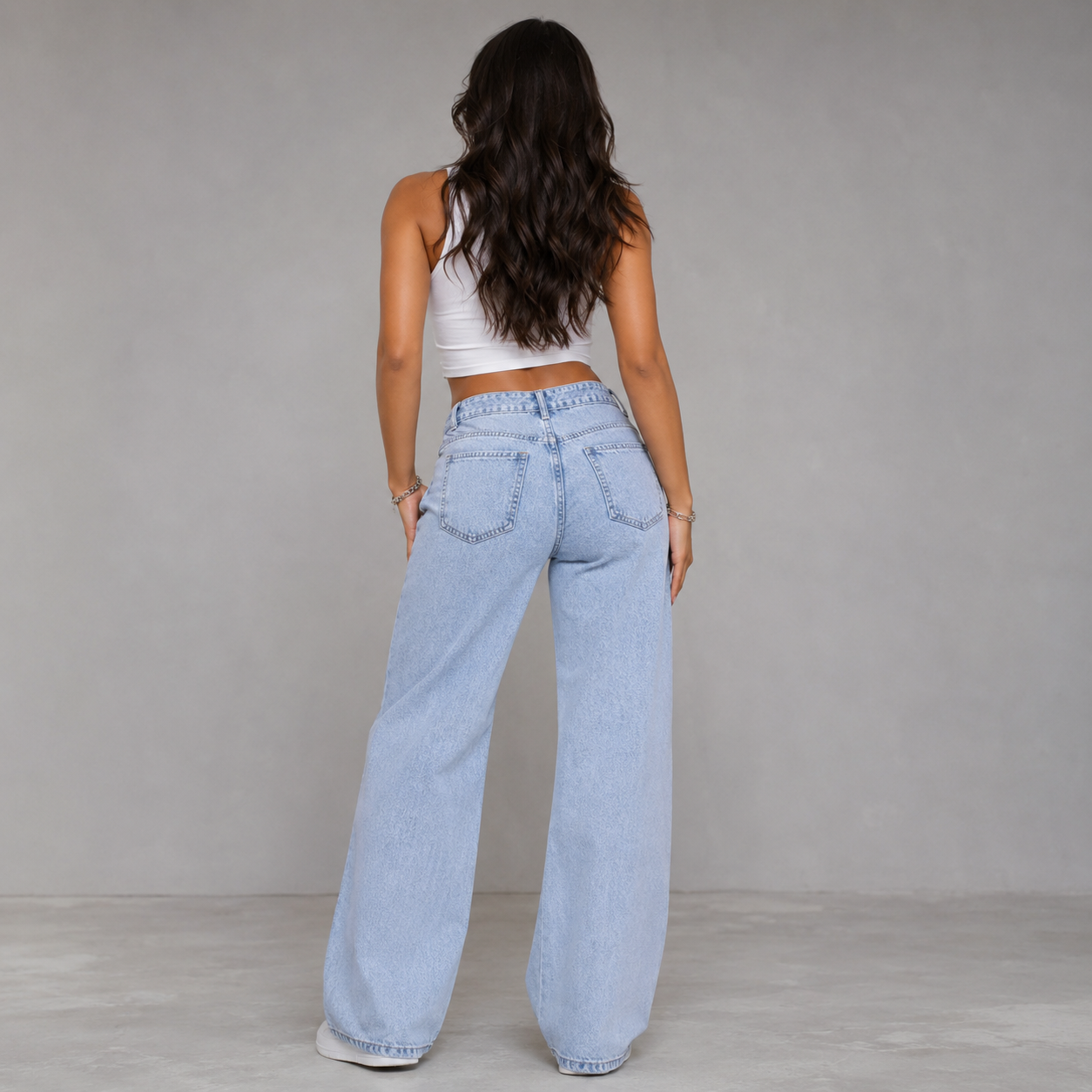 High-Waisted Straight Fit Jeans
