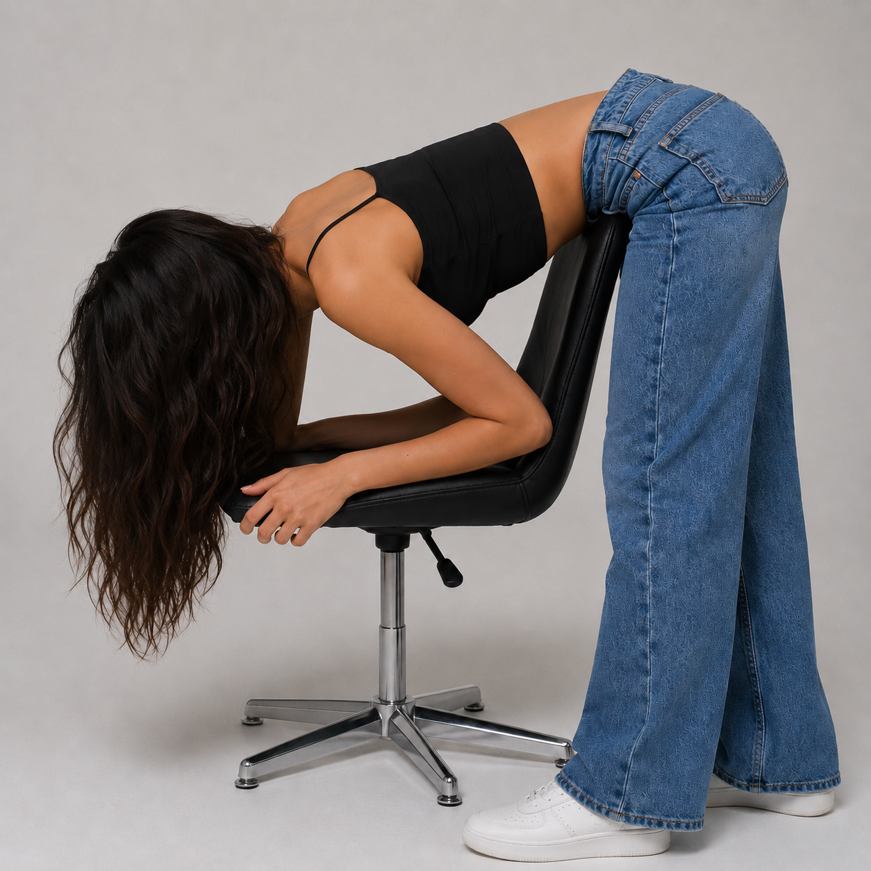 High-Waisted Straight Fit Jeans