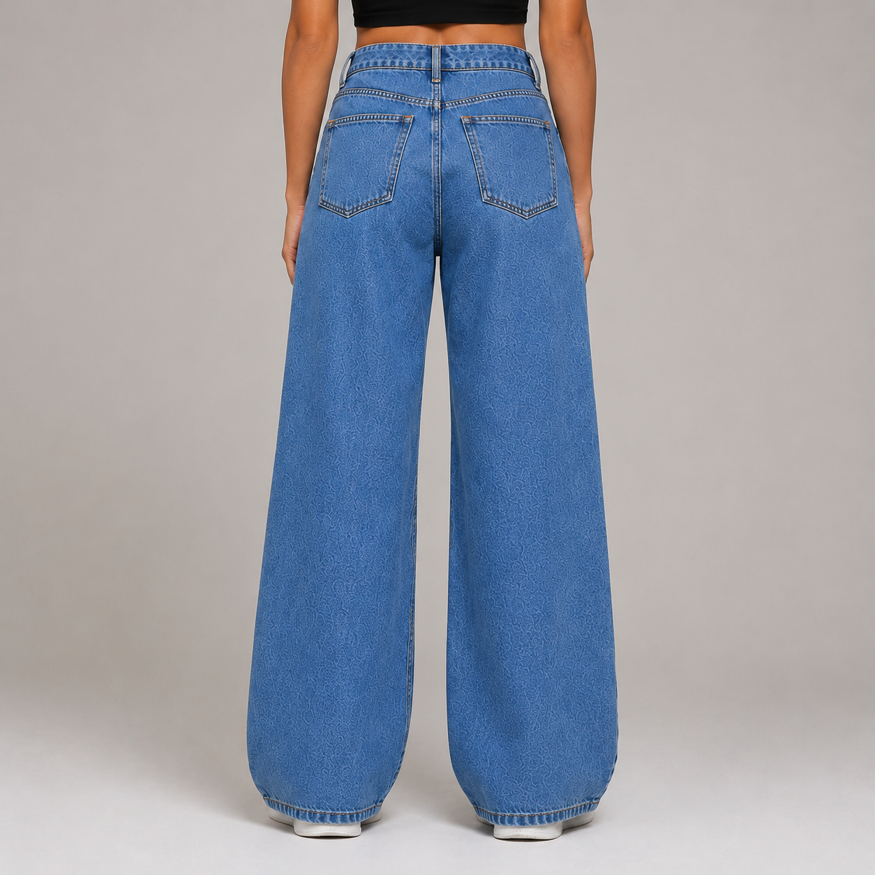 High-Waisted Straight Fit Jeans