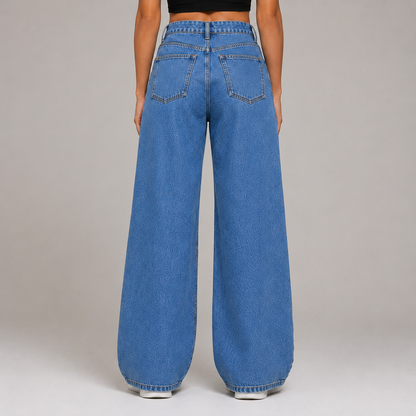 High-Waisted Straight Fit Jeans